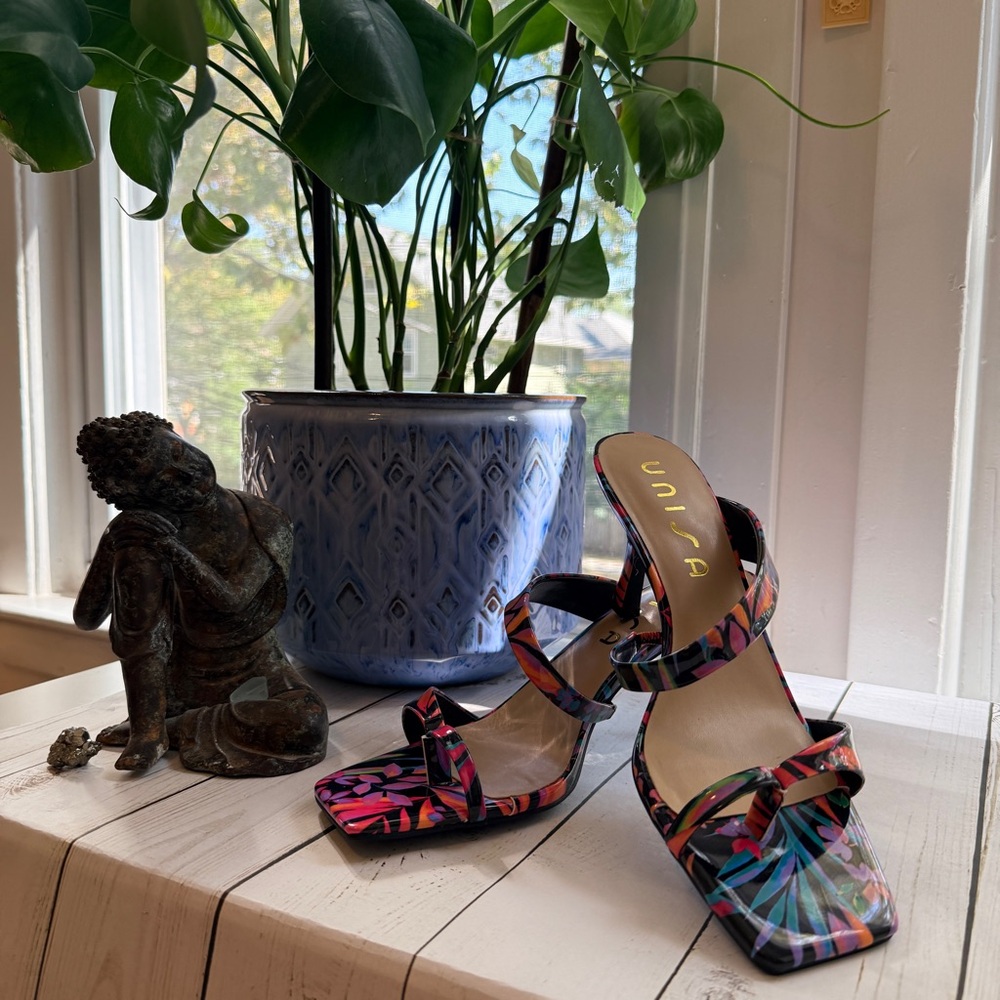 Unisa | Vibrant Patterned Strappy Heeled Sandals